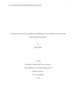 Is Japan's Prison System More Effective at Rehabilitating Convicted Felons Than the United States Federal Prison System?