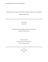 Implementation of Mobile Applications to Improve Adherence to Home Exercise Program Prescription:  A Case Report