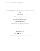 Screening for Social Determinants of Health in a University Setting:  Quality Improvement Project