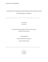 AUTISM FITNESS® STANDARDIZED EXERCISE PRESCRIPTION FOR CHILDREN WITH AUTISM SPECTRUM DISORDER:  A CASE REPORT