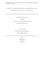 The benefit of incorporating physical therapy into a multidisciplinary approach in head and neck