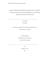 Physical Therapy Interventions Including Manual Therapy, Exercise, and Pilates in the Management of a Patient with Pregnancy-Related Low Back Pain