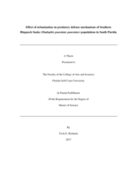 Effect of Urbanization on Predatory Defense Mechanisms of Southern Ringneck Snake (Diadophis punctatus punctatus) Populations in South Florida