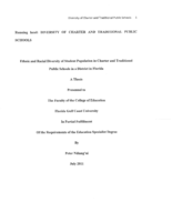 Ethnic and Racial Diversity of Student Population in Charter and Traditional Public Schools in a District in Florida