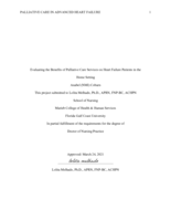Evaluating the Benefits of Palliative Care Services on Heart Failure Patients in the Home Setting