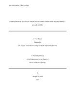COMPARISON OF RECOVERY FROM INITIAL CONCUSSION AND SECOND IMPACT:  A CASE REPORT