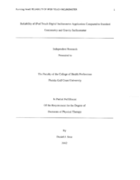 Reliability of iPod touch digital inclinometer application compared to standard goniometry and gravity inclinometer