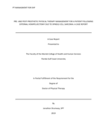 PRE- AND POST-PROSTHETIC PHYSICAL THERAPY MANAGEMENT FOR A PATIENT FOLLOWING EXTERNAL HEMIPELVECTOMY DUE TO SPINDLE-CELL SARCOMA:  A CASE REPORT