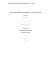 Treatment of an Anteriorly Rotated Innominate in a 15-year Old Tennis Player