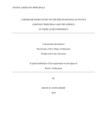 A MIXED-METHODS STUDY ON THE PERCEIVED ROLE OF NOVICE ASSISTANT PRINCIPALS AND THE ESSENCE OF THEIR LIVED EXPERIENCE