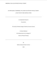 The Prevalence of Abnormal Vital Signs in Outpatient Physical Therapy:  A Pilot Study of One Hospital System