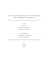 The Sea in Early Modern Drama:  Existential Affect, Imperative Choice, and Embodiment of Transformation
