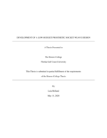 DEVELOPMENT OF A LOW-BUDGET PROSTHETIC SOCKET WEAVE DESIGN