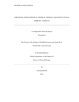 EMOTIONAL INTELLIGENCE OF PHYSICAL THERAPY AND OCCUPATIONAL THERAPY STUDENTS
