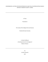 Environmental Factors Affecting Enterococcus and Fecal Coliform Bacteria in Beach Waters of Sarasota County, Florida