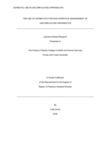 THE USE OF ANTIBIOTICS FOR NON-OPERATIVE MANAGEMENT OF UNCOMPLICATED APPENDICITIS