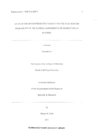 An analysis of the predictive validity of the FCAT success probability of the Florida assessments of instruction in reading