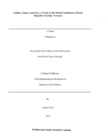 Ladies, liquor and lice:  a look at the social conditions of early republic frontier taverns