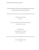 Use of Functional Movement Screen in Division One Collegiate Softball Athletes in Injury Management
