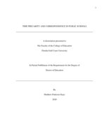 Time Precarity and Correspondence in Public Schools