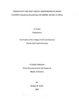 Productivity and nest habitat preferences of snowy plovers (Charadrius alexandrinus) on Sanibel Island