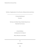 The Effects of Supplementation of Cocoa Flavanols on Reducing Cardiovascular Disease