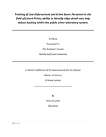 Training of Law Enforcement and Crime Scene Personnel in the field of Latent Prints; ability to identify ridge detail may help reduce backlog within the public crime laboratory system.