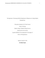The Importance of Screening and Early Identification of Depression in College Students