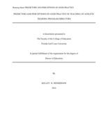 Predictors and Perceptions of Good Practice in Teaching of Athletic Training Program Directors