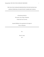 THE USE OF EXCLUSIONARY DISCIPLINE PRACTICES BY SECOND-YEAR ASSISTANT PRINCIPALS IN HIGH POVERTY ELEMENTARY SCHOOLS