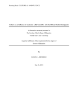 Culture as an Influence of Academic Achievement for Afro-Caribbean Student Immigrants