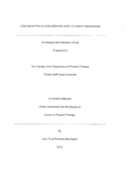 Low back pain in children related to heavy backpacks