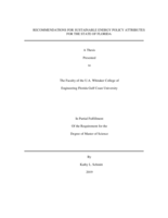 Recommendations for Sustainable Energy Policy Attributes for the State of Florida