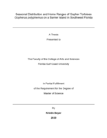 Seasonal Distribution and Home Ranges of Gopher Tortoises Gopherus polyphemus on a Barrier Island in Southwest Florida