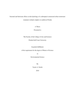 Seasonal and hurricane effects on the hydrology of a subtropical constructed urban stormwater treatment wetland complex in southwest Florida