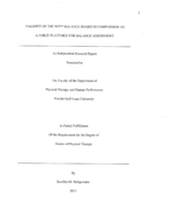Validity of the WII™ Balance Board in Comparison to a Force Platform for Balance Assesmant