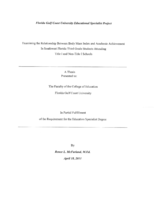 Examining The Relationship Between Body Mass Index and Academic Achievement in Southwest Florida Third Grade Students Attending Title I and Non-title I Schools