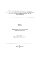 The lived experience of students who have successfully completed the university colloquium:  an upper division course that focuses on sustainability 