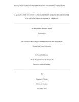 A Qualitative Study on Clinical Decision Making Regarding the Use of Vital Signs in Physical Therapy