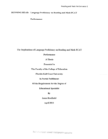 The Implications of Language Proficiency on Reading and Math FCAT Performance