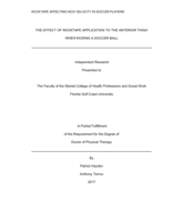 The Effect of RockTape Application to the Anterior Thigh When Kicking a Soccer Ball