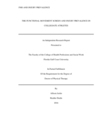 THE FUNCTIONAL MOVEMENT SCREEN AND INJURY PREVALENCE IN COLLEGIATE ATHLETES