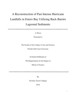 A Reconstruction of Past Intense Hurricane Landfalls in Estero Bay Utilizing Back-Barrier Lagoonal Sediments