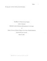 The effects of a Pilates exercise program