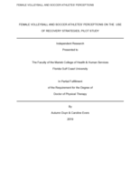 FEMALE VOLLEYBALL AND SOCCER ATHLETES’ PERCEPTIONS ON THE USE OF RECOVERY STRATEGIES, PILOT STUDY