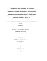The effects of tidal restriction on mangrove community structure and recovery post-hurricane disturbance:  Revisiting Hurricane Charley (2004) effects on sanibel-Captiva, Fl.
