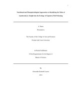 Nutritional and Photophysiological Approaches to Identifying the Niche of Gambierdiscus:  Insight into the Ecology of Ciguatera Fish Poisoning