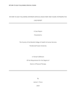 RETURN TO GOLF FOLLOWING ANTERIOR CERVICAL DISCECTOMY AND FUSION:  RETROSPECTIVE CASE REPORT