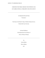 Screening For Stress Urinary Incontinence (SUI) By Florida Physical Therapists:  Practice Survey