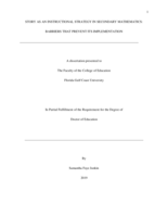 Story as an instructional strategy in secondary mathematics:  Barriers that prevent its implementation